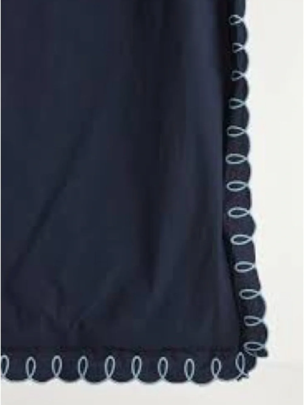 New Anthropologie organic cotton looped embroidered scalloped euro Sham blue